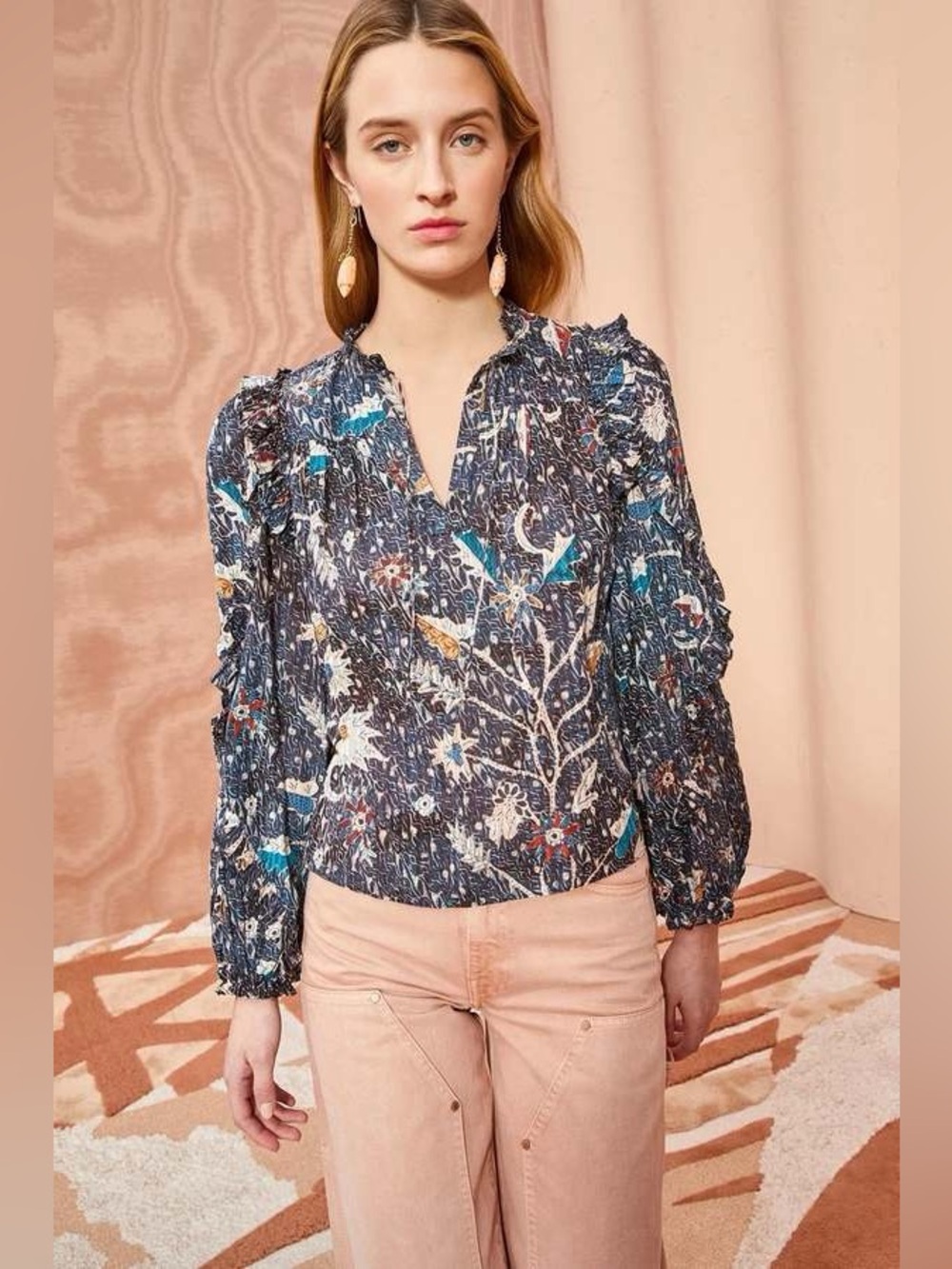 Ulla Johnson Manet Long Sleeve Blouse in Jet SZ 2 NWT - Picture 2 of 9